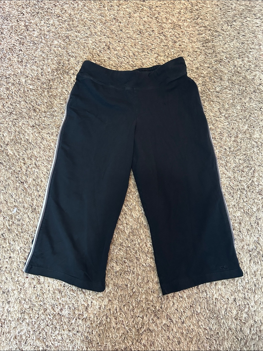 C9 by Champion Black Crop Active Capris with Side Stripe